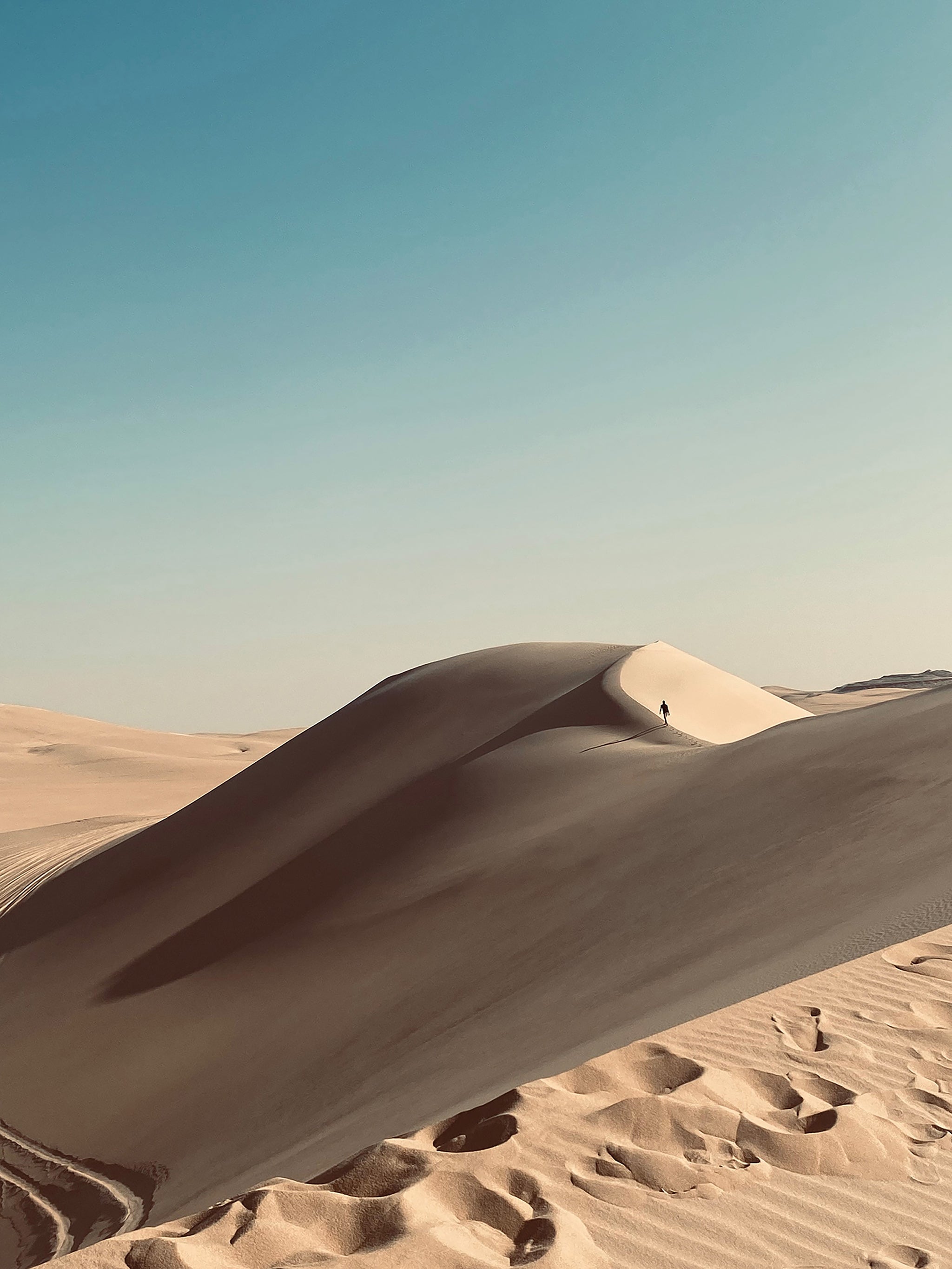 An elevated view of sand dunes